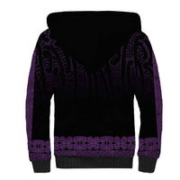 New Zealand Maori Kowhaiwhai Sherpa Hoodie Waiporoporo Maui and Mangopare