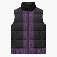 New Zealand Maori Kowhaiwhai Sleeveless Puffer Jacket Waiporoporo Maui and Mangopare - Polynesian Pride