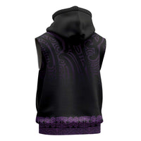 New Zealand Maori Kowhaiwhai Sleeveless Zip Hoodie Waiporoporo Maui and Mangopare - Polynesian Pride