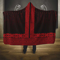 New Zealand Maori Kowhaiwhai Hooded Blanket Whero Maui and Mangopare