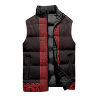 New Zealand Maori Kowhaiwhai Sleeveless Puffer Jacket Whero Maui and Mangopare - Polynesian Pride