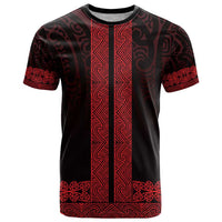 New Zealand Maori Kowhaiwhai T Shirt Whero Maui and Mangopare