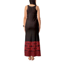 New Zealand Maori Kowhaiwhai Tank Maxi Dress Whero Maui and Mangopare
