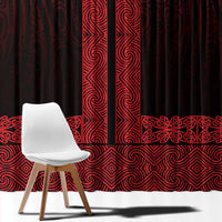 New Zealand Maori Kowhaiwhai Window Curtain Whero Maui and Mangopare