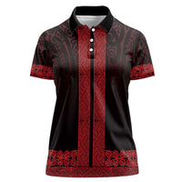 New Zealand Maori Kowhaiwhai Women Polo Shirt Whero Maui and Mangopare