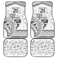 Custom Fiji Black Fern Car Mats Maori Warroir with Fijian Masi Pattern