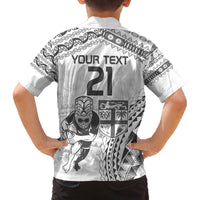 Custom Fiji Black Fern Family Matching Puletasi and Hawaiian Shirt Maori Warroir with Fijian Masi Pattern