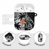 Fiji New Zealand Rugby Personalised AirPods Case Maori and Tapa Pattern LT9 - Polynesian Pride