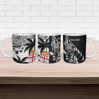 Fiji New Zealand Rugby Personalised Ceramic Mug Maori and Tapa Pattern - Polynesian Pride