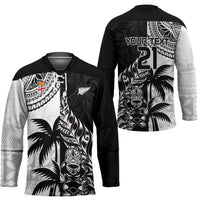 Fiji New Zealand Rugby Personalised Hockey Jersey Maori and Tapa Pattern LT9 - Polynesian Pride