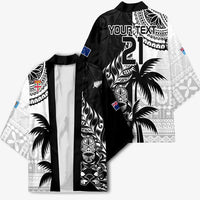 Fiji New Zealand Rugby Personalised Kimono Maori and Tapa Pattern - Polynesian Pride