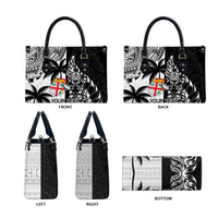 Fiji New Zealand Rugby Personalised Leather Bag Maori and Tapa Pattern - Polynesian Pride