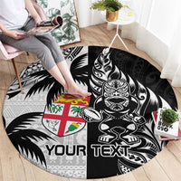 Custom Fiji New Zealand Round Carpet Maori mix Tapa Pattern Version