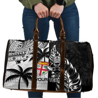 Fiji New Zealand Rugby Personalised Travel Bag Maori and Tapa Pattern - Polynesian Pride
