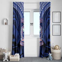 Custom Manu Samoa Sevens Rugby Window Curtain Samoan Tribal Tattoo