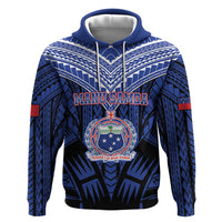 Custom Manu Samoa Sevens Rugby Zip Hoodie Samoan Tribal Tattoo