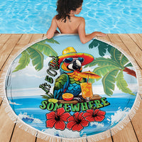 Funny Parrot Margarita Five O'clock Somewhere Beach Blanket