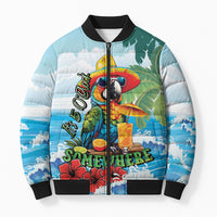 Funny Parrot Margarita Five O'clock Somewhere Bomber Puffer Jacket