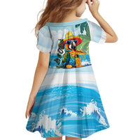 Funny Parrot Margarita Five O'clock Somewhere Family Matching Off The Shoulder Long Sleeve Dress and Hawaiian Shirt