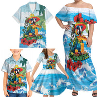 Funny Parrot Margarita Five O'clock Somewhere Family Matching Off Shoulder Maxi Dress and Hawaiian Shirt LT9 - Polynesian Pride