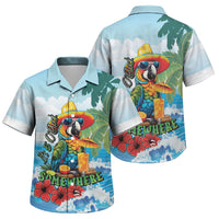 Funny Parrot Margarita Five O'clock Somewhere Family Matching Puletasi and Hawaiian Shirt LT9 Son's Shirt Blue - Polynesian Pride