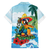 Funny Parrot Margarita Five O'clock Somewhere Family Matching Short Sleeve Bodycon Dress and Hawaiian Shirt LT9 Dad's Shirt - Long Sleeve Blue - Polynesian Pride