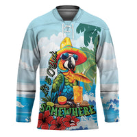 Funny Parrot Margarita Five O'clock Somewhere Hockey Jersey