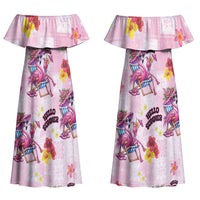 Hawaii Flamingo Hello Summer Couples Matching Off Shoulder Maxi Dress and Hawaiian Shirt Hawaiian Quilt Pattern LT9 - Polynesian Pride