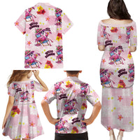 Hawaii Flamingo Hello Summer Family Matching Puletasi and Hawaiian Shirt Hawaiian Quilt Pattern LT9 Mom's Dress Pink - Polynesian Pride