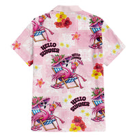 Hawaii Flamingo Hello Summer Family Matching Puletasi and Hawaiian Shirt Hawaiian Quilt Pattern LT9 Dad's Shirt - Long Sleeve Pink - Polynesian Pride
