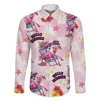 Hawaii Flamingo Hello Summer Family Matching Puletasi and Hawaiian Shirt Hawaiian Quilt Pattern LT9 Daughter's Dress Pink - Polynesian Pride