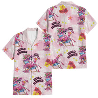 Hawaii Flamingo Hello Summer Family Matching Tank Maxi Dress and Hawaiian Shirt Hawaiian Quilt Pattern LT9 Dad's Shirt - Short Sleeve Pink - Polynesian Pride