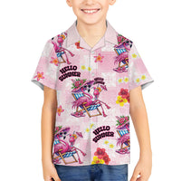 Hawaii Flamingo Hello Summer Kid Hawaiian Shirt Hawaiian Quilt Pattern LT9 Kid Pink - Polynesian Pride