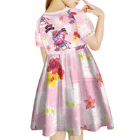 Hawaii Flamingo Hello Summer Kid Short Sleeve Dress Hawaiian Quilt Pattern LT9 - Polynesian Pride