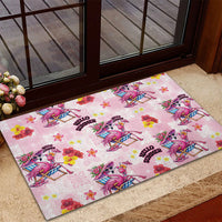 Hawaii Flamingo Hello Summer Rubber Doormat Hawaiian Quilt Pattern