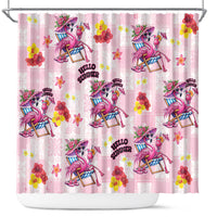 Hawaii Flamingo Hello Summer Shower Curtain Hawaiian Quilt Pattern