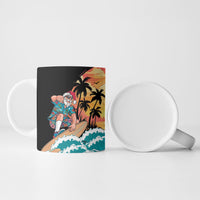 Vintage Santa Claus Surfing Summer Ceramic Mug Mele Kalikimaka i Iulai!