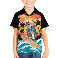 Vintage Santa Claus Surfing Summer Hawaiian Shirt Mele Kalikimaka i Iulai! LT9 - Polynesian Pride