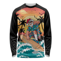 Vintage Santa Claus Surfing Summer Long Sleeve Shirt Mele Kalikimaka i Iulai!