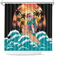 Vintage Santa Claus Surfing Summer Shower Curtain Mele Kalikimaka i Iulai!