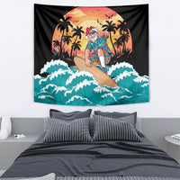 Vintage Santa Claus Surfing Summer Tapestry Mele Kalikimaka i Iulai!