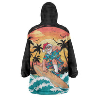 Vintage Santa Claus Surfing Summer Wearable Blanket Hoodie Mele Kalikimaka i Iulai!
