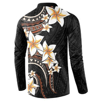 Vintage Plumeria Pacific Floral Button Sweatshirt LT9 - Polynesian Pride