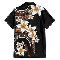Vintage Plumeria Pacific Floral Family Matching Off The Shoulder Long Sleeve Dress and Hawaiian Shirt