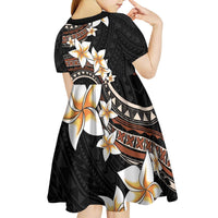 Vintage Plumeria Pacific Floral Kid Short Sleeve Dress