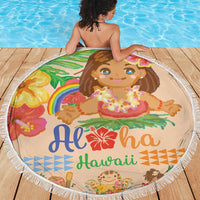 Kawaii Hula Girls Beach Blanket Aloha Hibiscus Flowers LT9 - Polynesian Pride