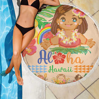 Kawaii Hula Girls Beach Blanket Aloha Hibiscus Flowers LT9 - Polynesian Pride