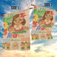 Kawaii Hula Girls Garden Flag Aloha Hibiscus Flowers LT9 - Polynesian Pride