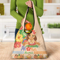 Kawaii Hula Girls Grocery Bag Aloha Hibiscus Flowers LT9 - Polynesian Pride