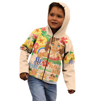 Kawaii Hula Girls Kid Hoodie Aloha Hibiscus Flowers